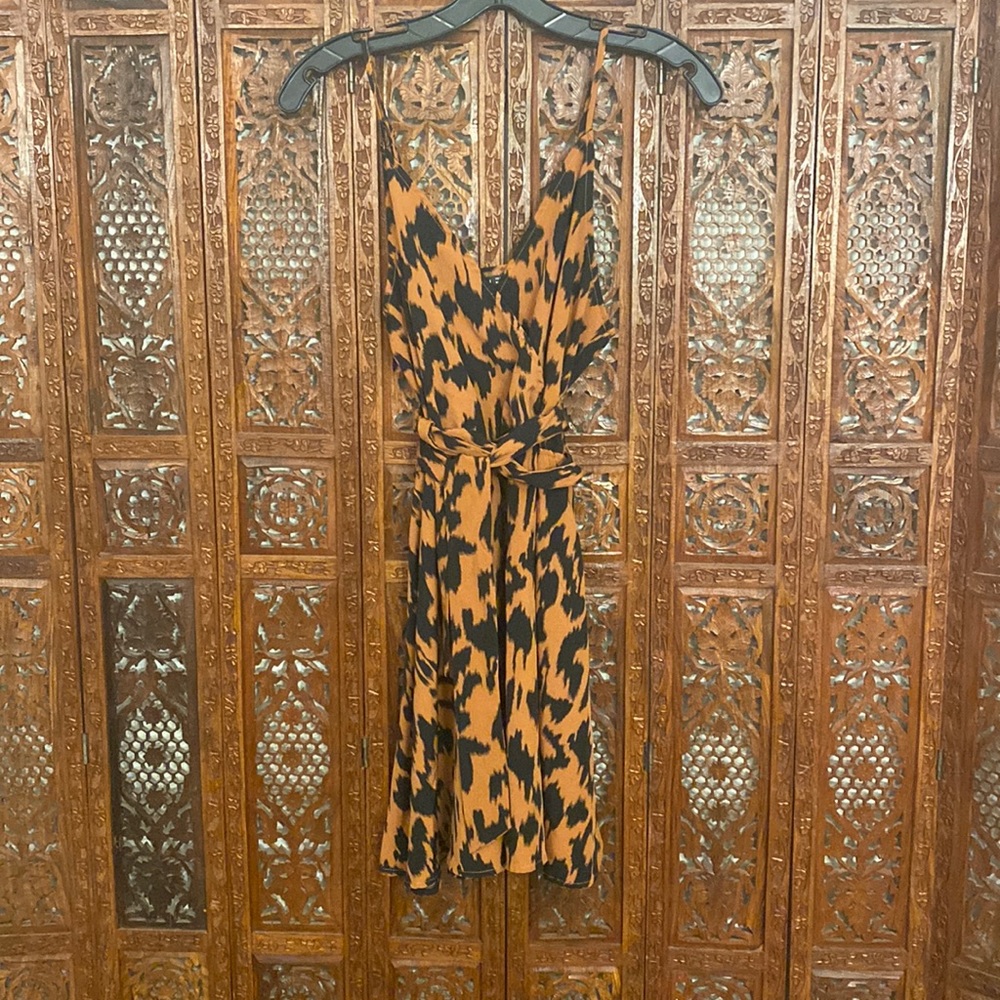 Leopard Print Tie Waist Dress